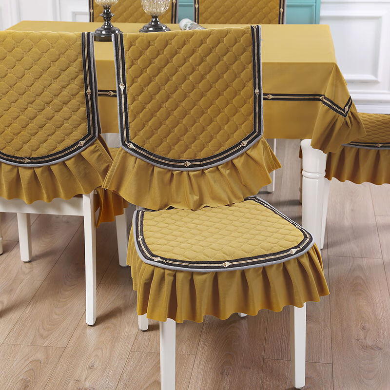 餐椅垫桌布套装家用椅子垫椅子套简约现代餐椅套坐垫圆桌布茶几布凤雅