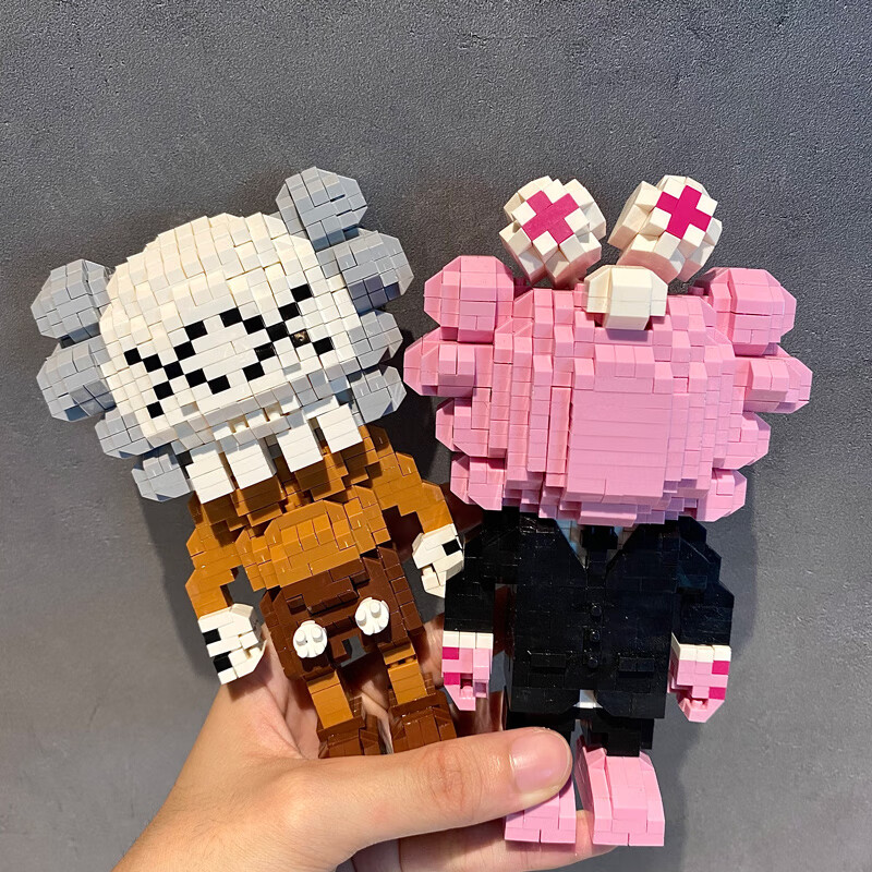 乐··高积木kaws潮牌芝麻街成年高难度拼装男女孩子系列公仔玩具 8款