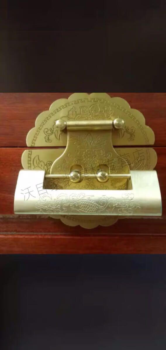 中式家具古典插销古代铜锁头仿古老式横锁木箱盒子柜门挂锁古典家具锁