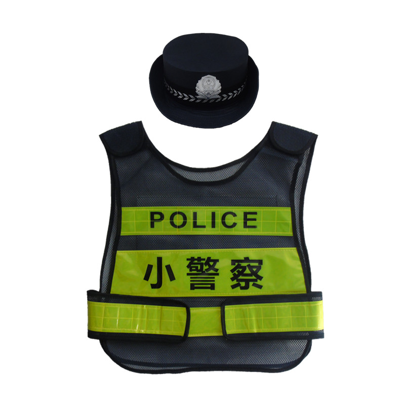 valorman儿童交通警察衣服反光马甲角色扮演装备红绿灯道具男孩小女