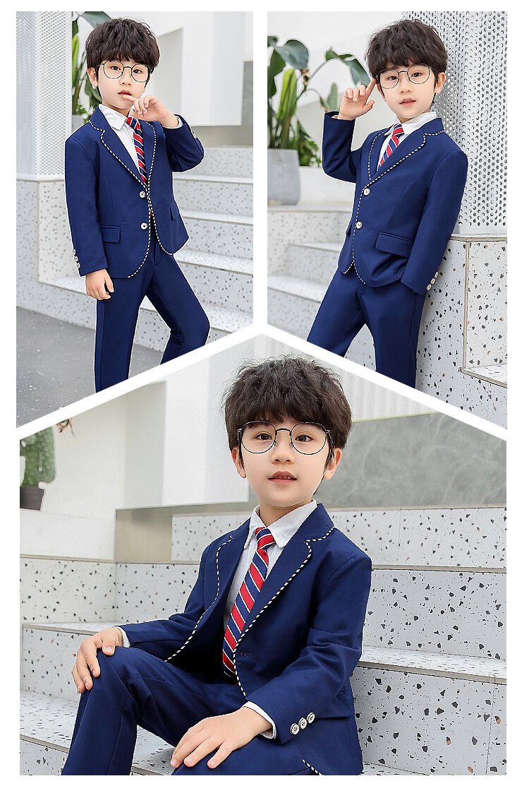 rushsoul新品儿童西装礼服儿童西服套装男花童礼服小主持人礼服儿童