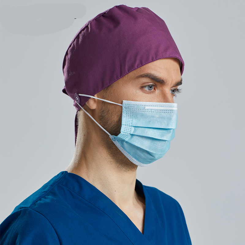 男护士帽子色系带医生工作帽女帽手术室医护口腔帽 宝石蓝色(调接扣款