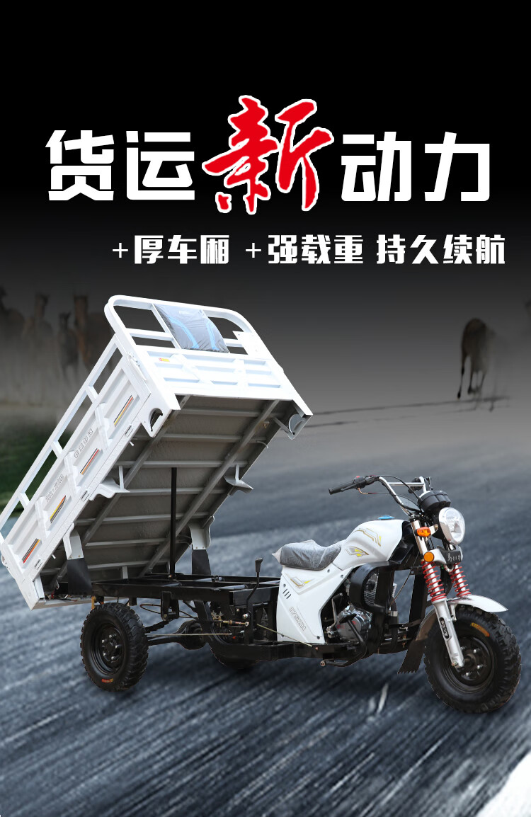 新款隆鑫三轮摩托车汽油风冷水冷可上牌农用燃油自卸五轮车载重王水冷