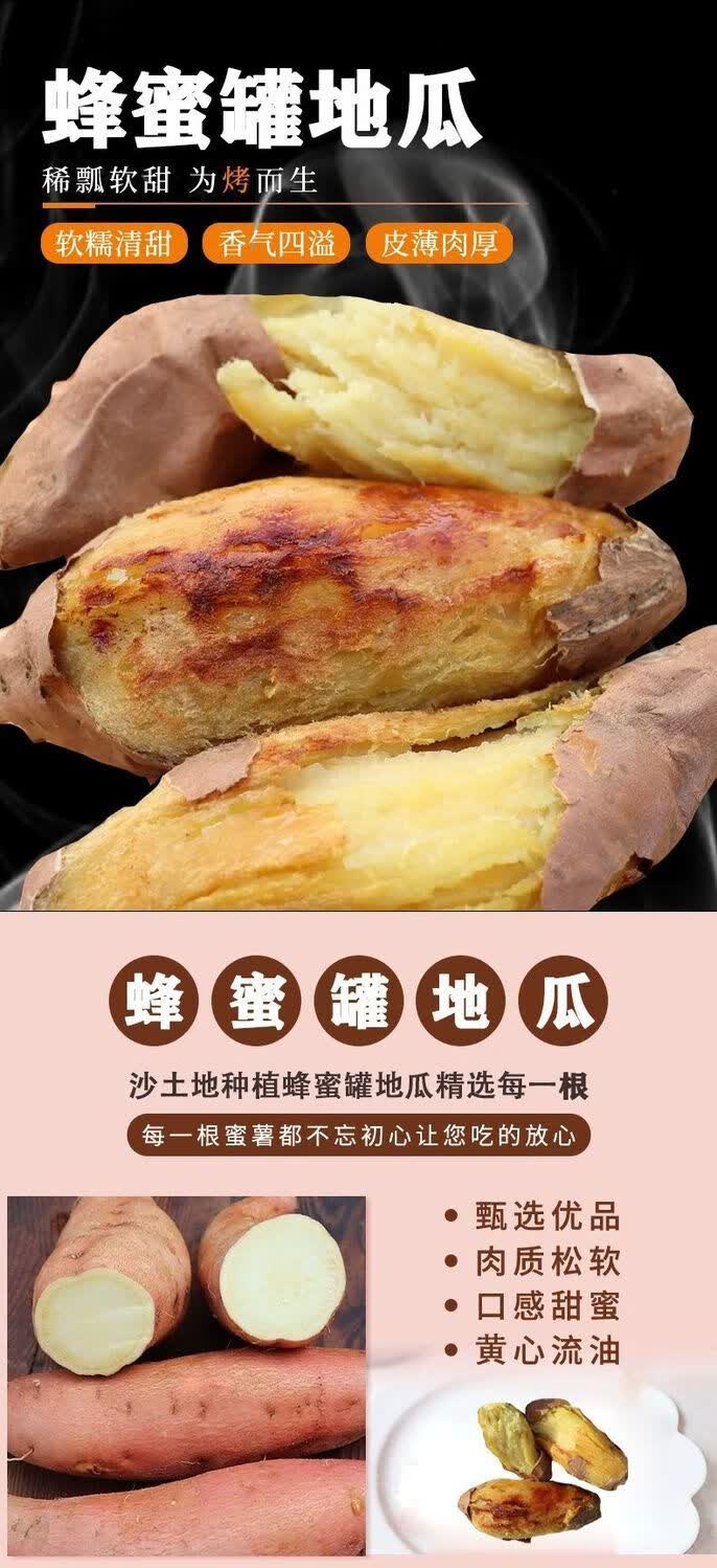 蜂蜜罐地瓜威海荣成特产地瓜新鲜黄心现挖烤红蜜薯5斤5斤装纸箱白霜