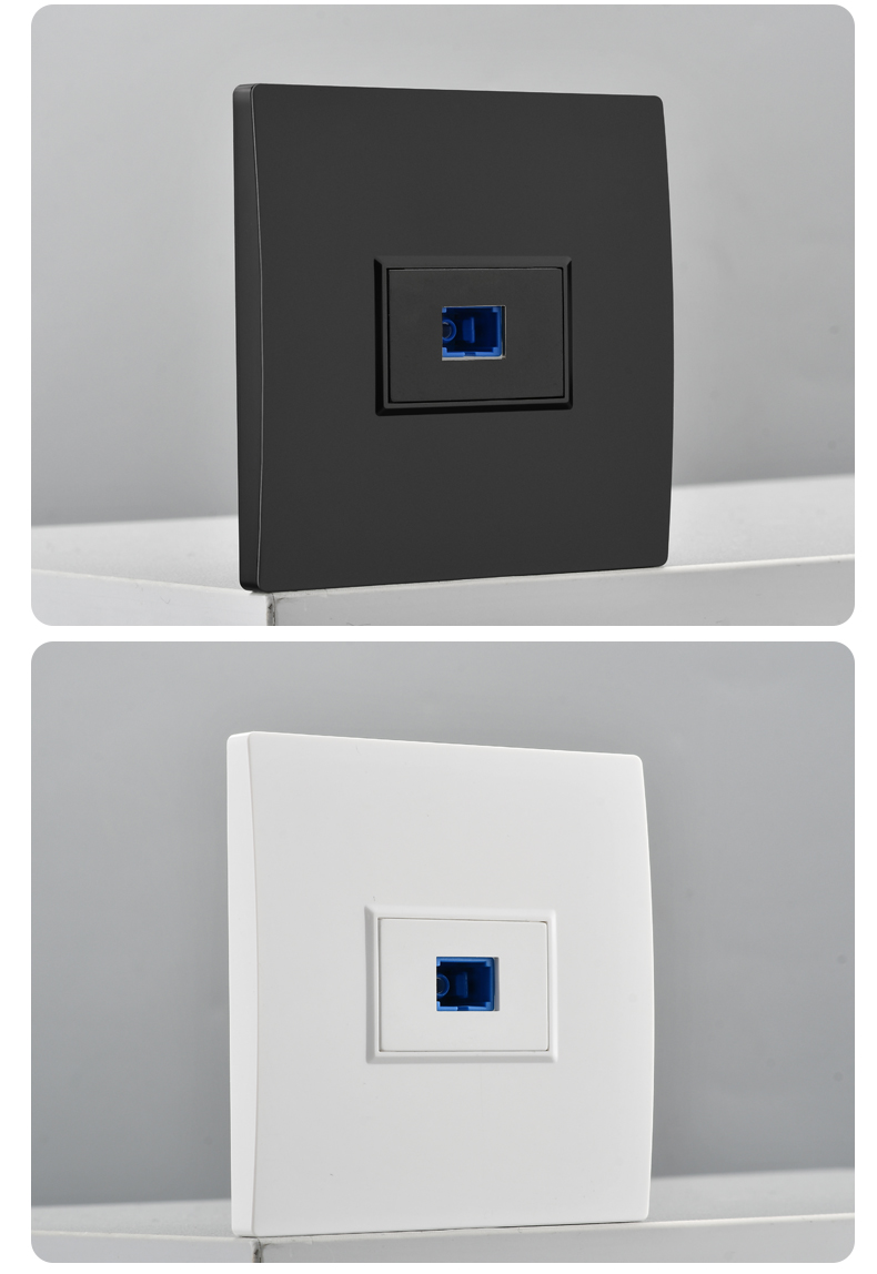 86型暗装一二三位单双口光纤插座面板sc光纤墙壁面板带光纤线一位光纤