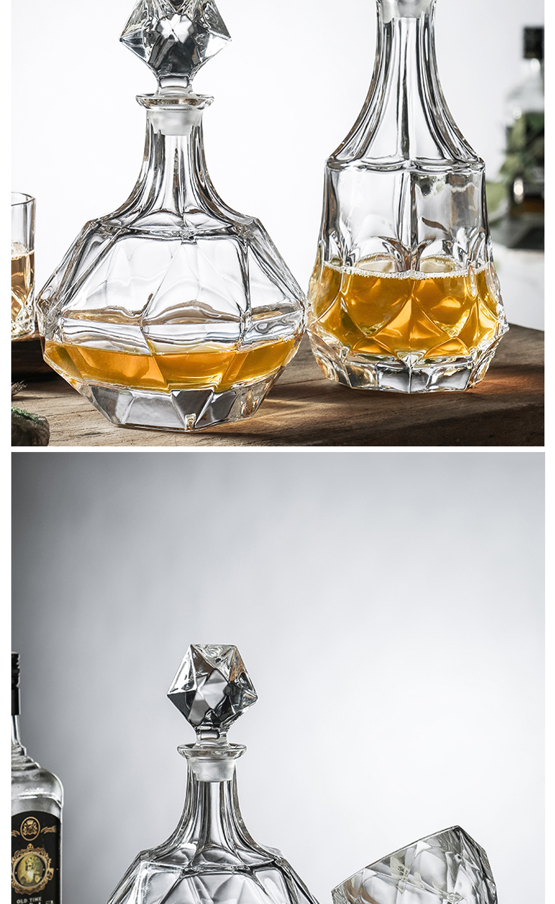 欧式水晶玻璃酒樽创意红酒醒酒器容器家用威士忌瓶带塞洋酒壶摆件款式