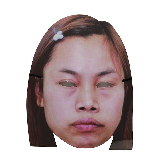 易容仿真人脸皮人换脸皮面皮人脸头套硅胶女假脸道具结婚纸质u35