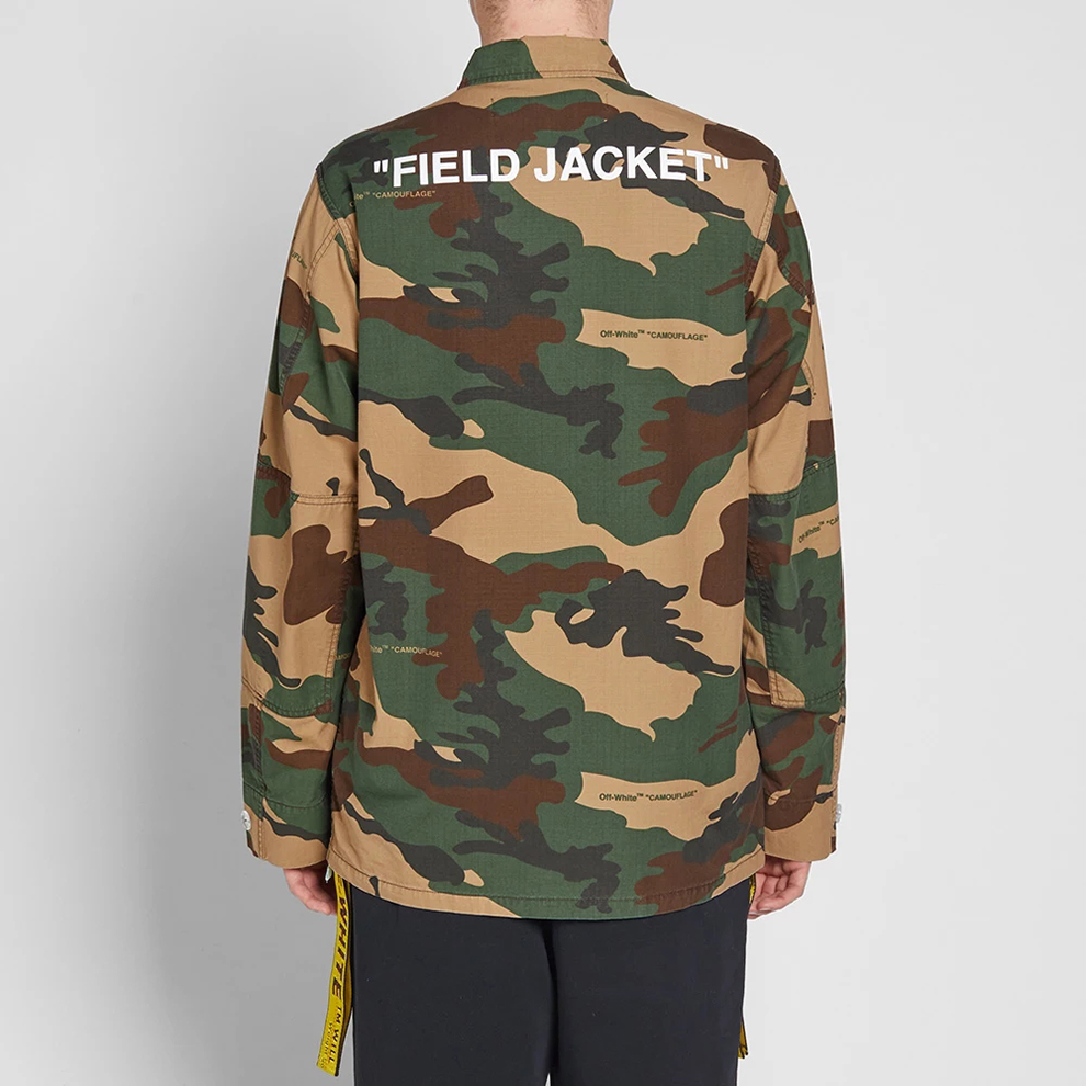 offwhite男女通用棉质迷彩夹克外套omel003e180260109901迷彩绿xxs