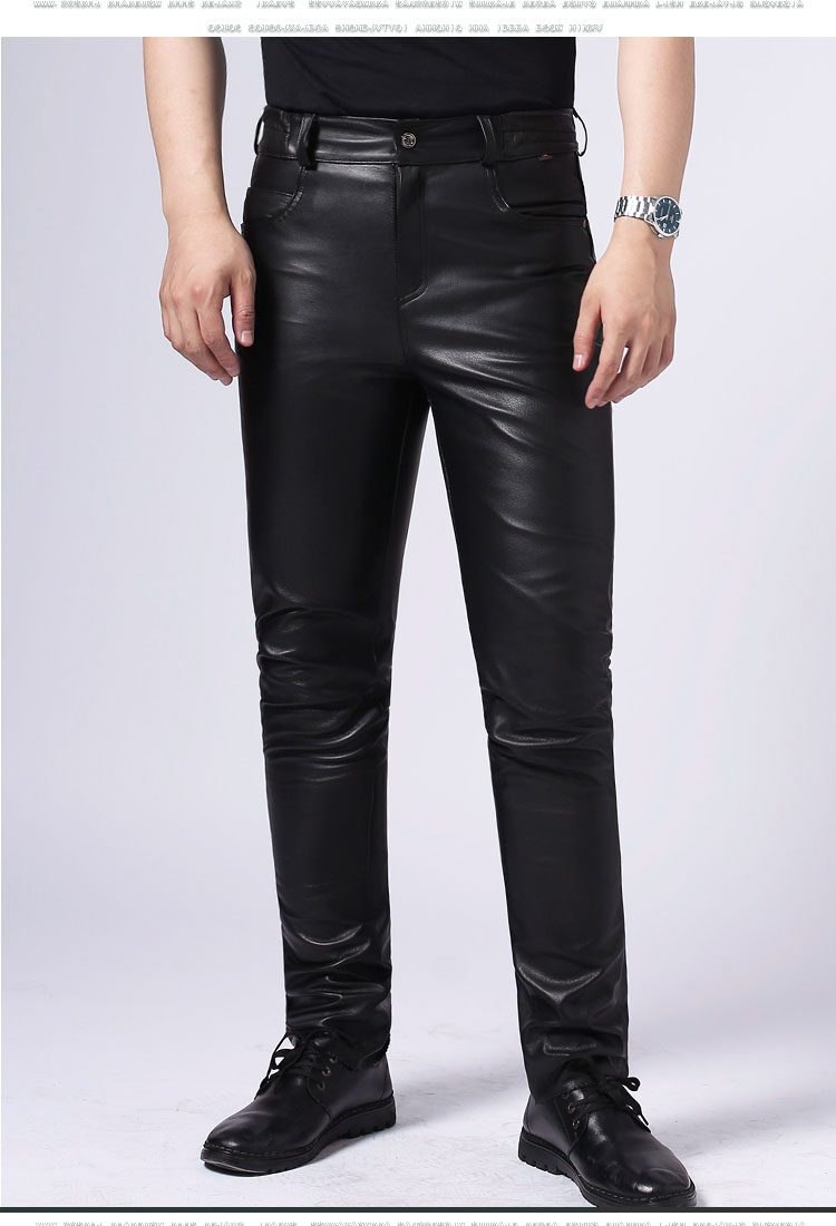 特战防寒裤皮裤男休闲修身薄款加长真皮皮裤男秋冬摩托车骑行纯皮裤深