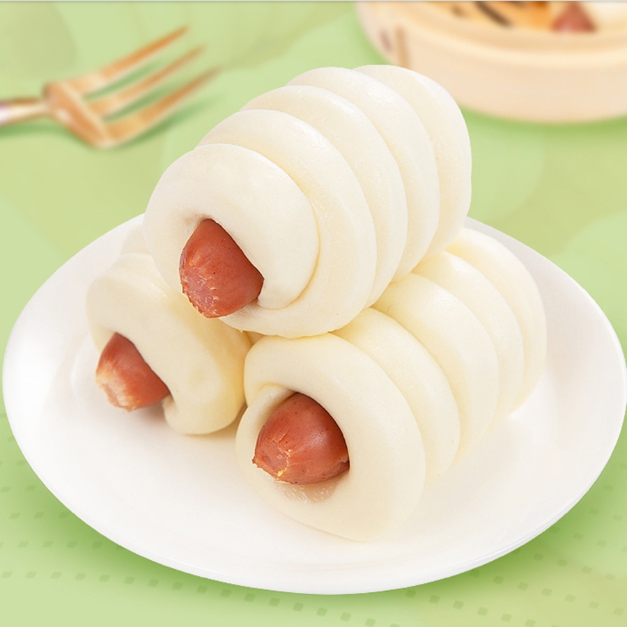 香肠卷 108g*5包/份 儿童包子速冻食品 微波加热即食馒头香肠卷速食