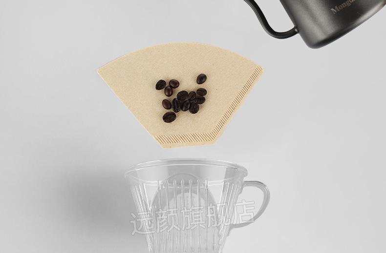 适用飞利浦咖啡机滤纸mongdio咖啡滤纸扇形手冲咖啡过滤纸滴漏滤杯
