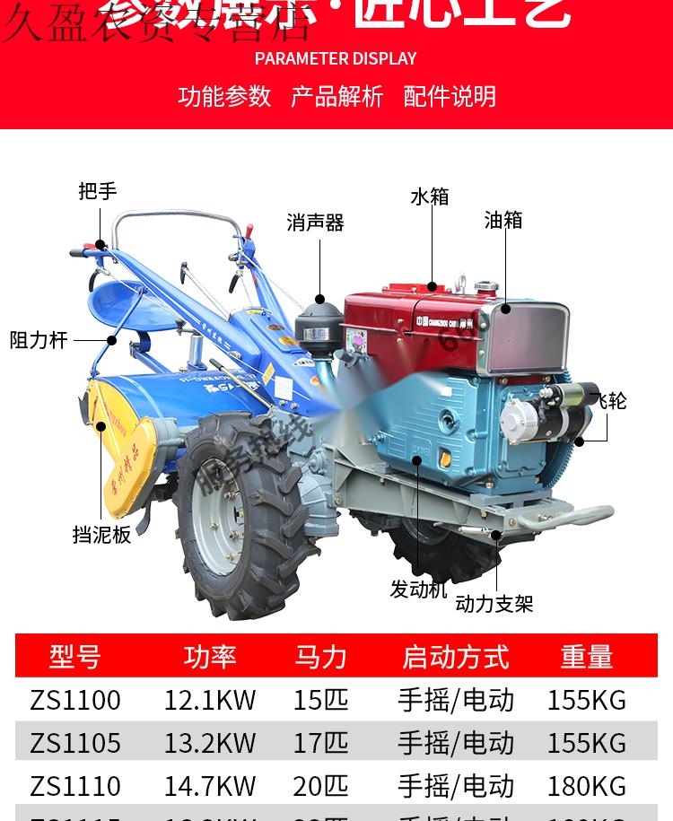 常州东风型农用151手扶拖拉机1522马力旋耕机开沟机水田