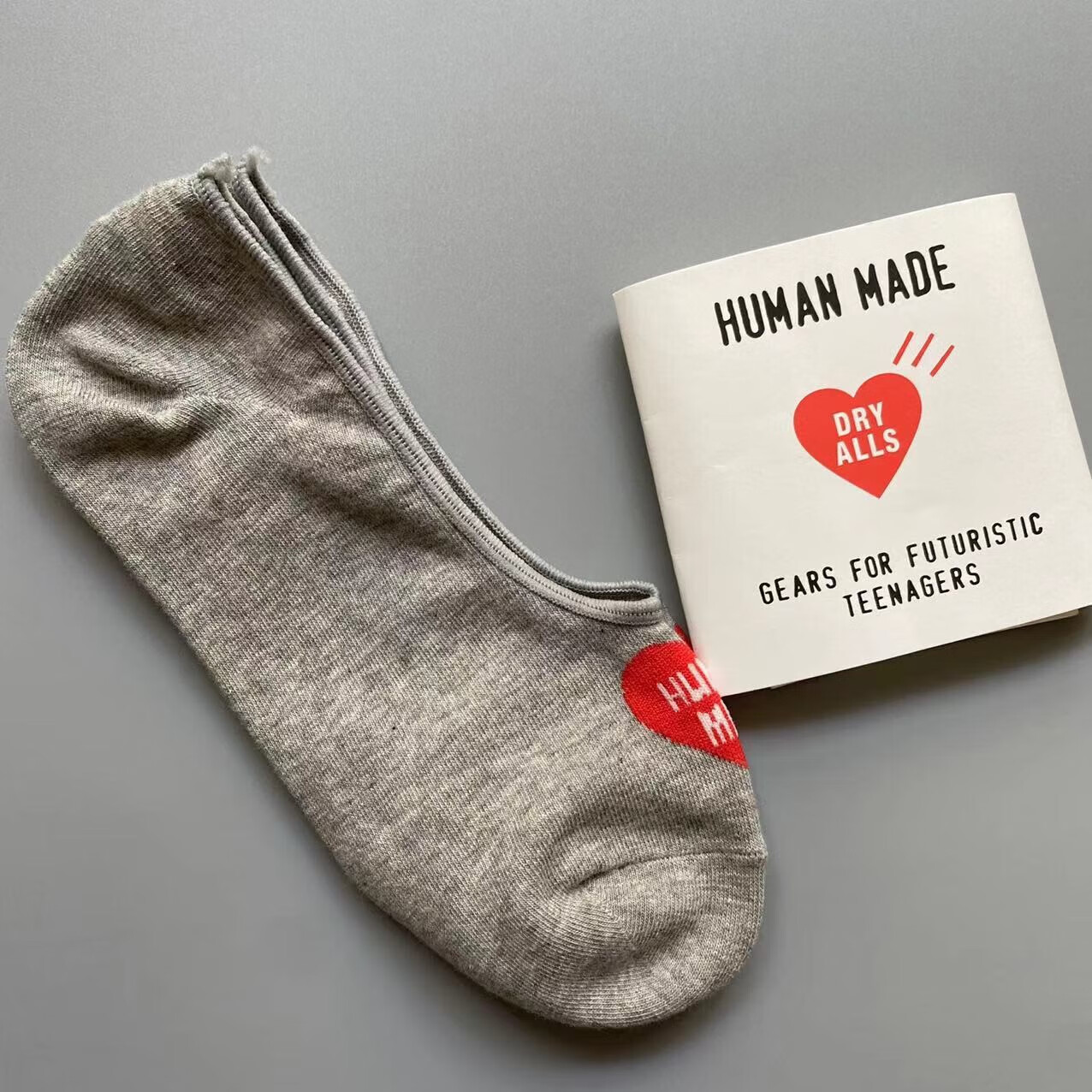 made日版humanmade精梳棉可爱爱心薄款夏季男女街头彩色短袜子隐形 玫