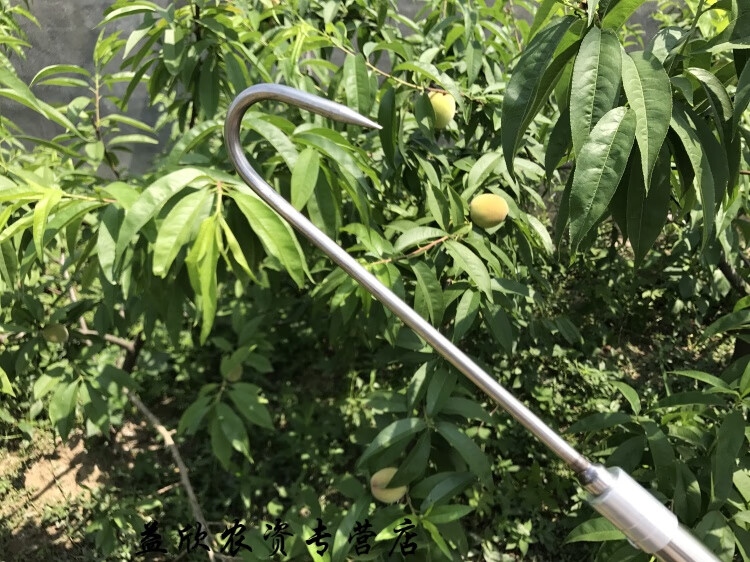 园林工具15米7米不锈钢伸缩杆取物摘香椿钩子槟榔刀割水草刀4米不锈钢