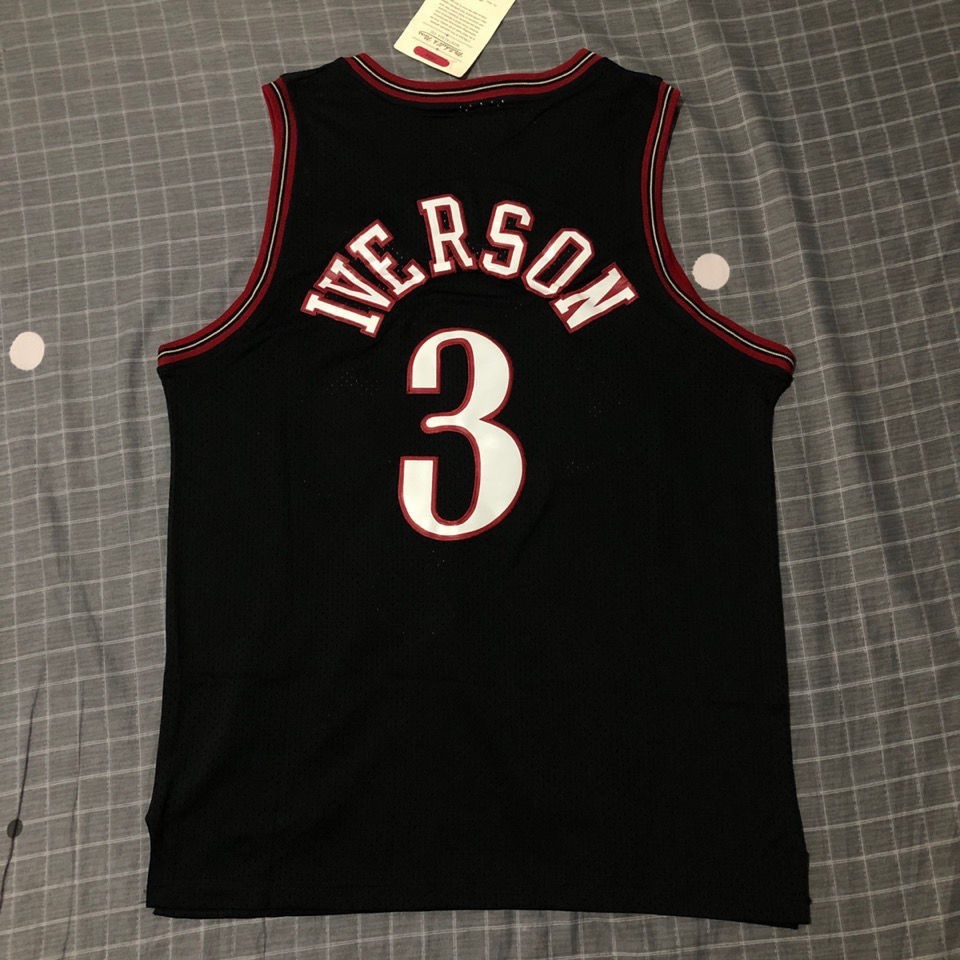 腾讯体育nba全明星欧冠阿伦艾弗森3号球衣活塞队费城76人队复古版刺绣