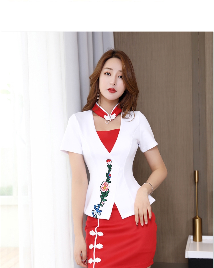 spa技师工作服气质足疗按摩桑拿洗浴性感连衣裙技师工衣黑色s