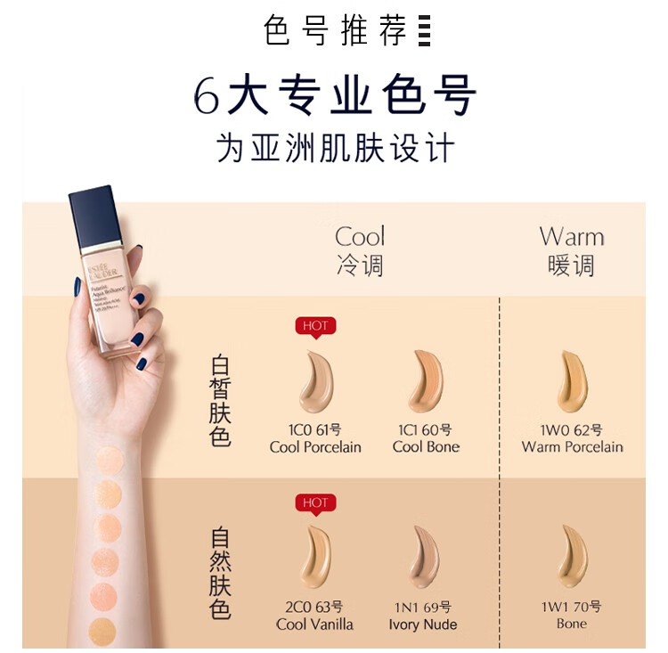 雅诗兰黛（Estee Lauder）沁水粉底液干皮养肤粉底水光奶油肌-推2 61 买30ml享60ml礼盒
