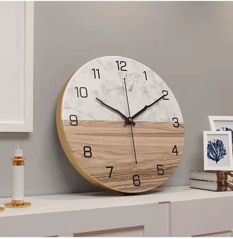 领凡北欧风艺术简约轻奢静音式时钟挂钟家用豪华表儿童房卧室客厅厨房