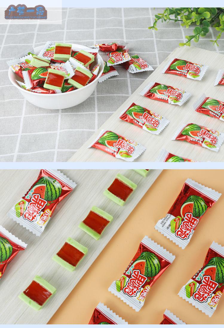 小光头果冻西瓜果味泡泡糖软糖口香糖儿童零食小吃礼物果冻泡泡糖50颗