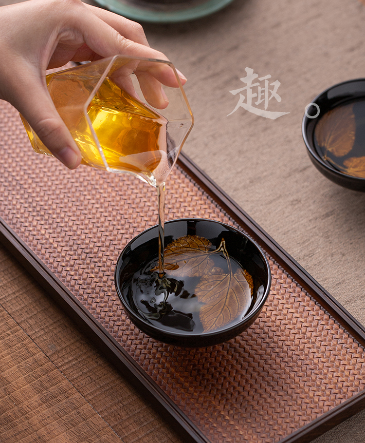 现货闪发寻熹吉州窑木叶盏天目盏景德镇手工木叶盏茶杯主人杯建盏茶碗