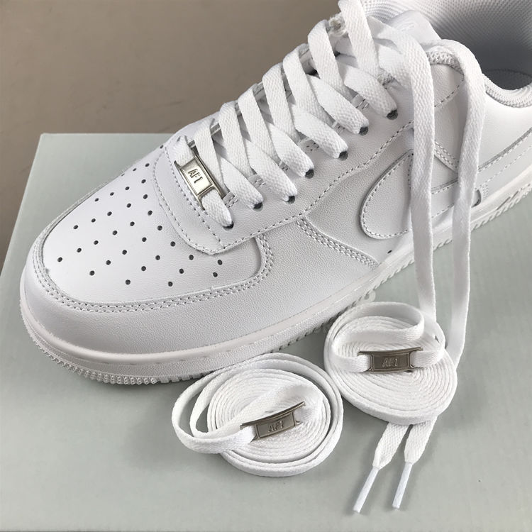 适配空军一号af1扁形aj白色棉质鞋带男女高低帮带金属牌原装品质 af1