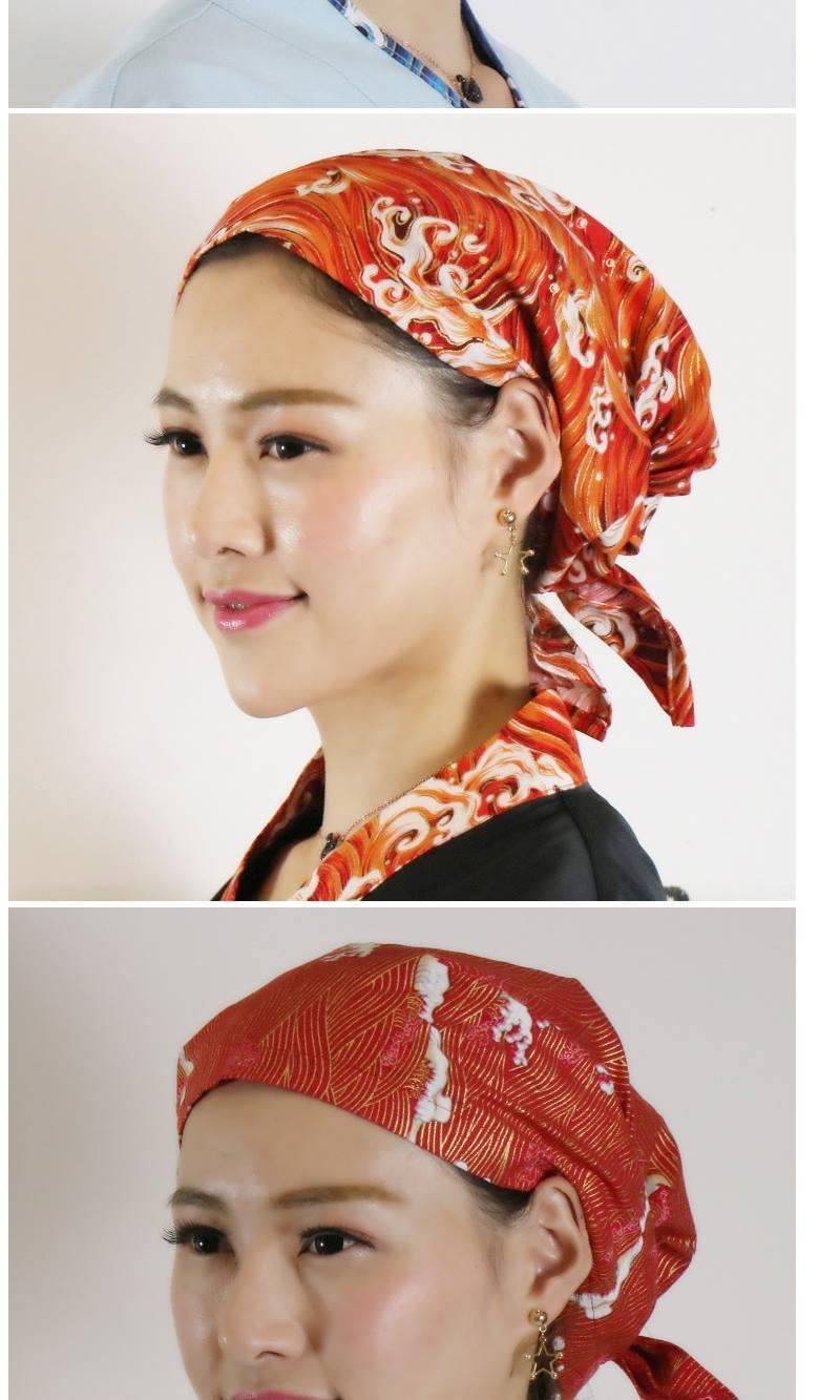 厨房防掉头发帽子日式巾帽帽子料理寿司店餐厅巾食堂做饭炒菜油烟黑色