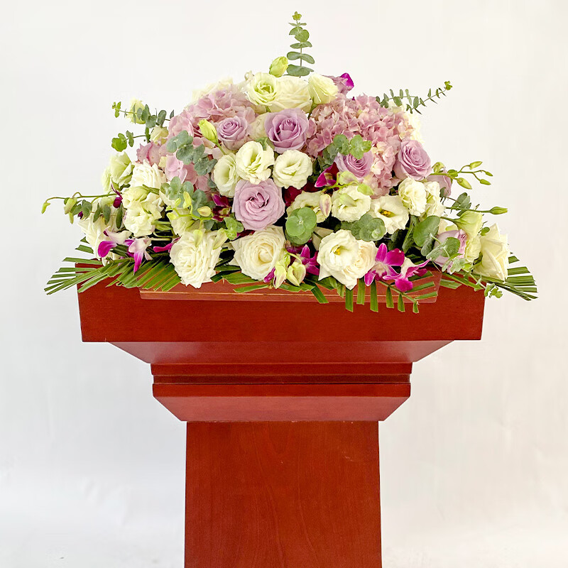 演讲台花桌花会议商务用花婚礼签到台花北京鲜花速递同城会场布置