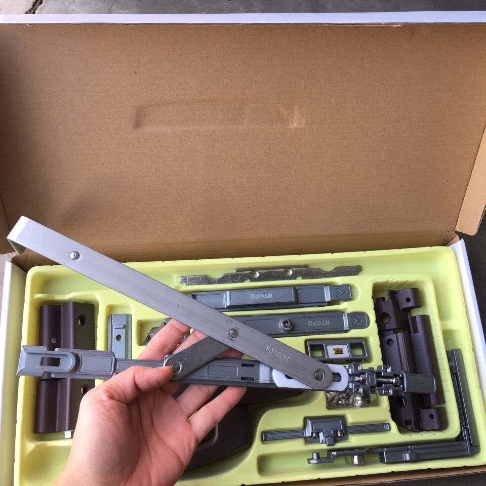 坚朗内开内倒窗五金配件断桥铝平开改门平开改上悬隐形铰链件同款 咖