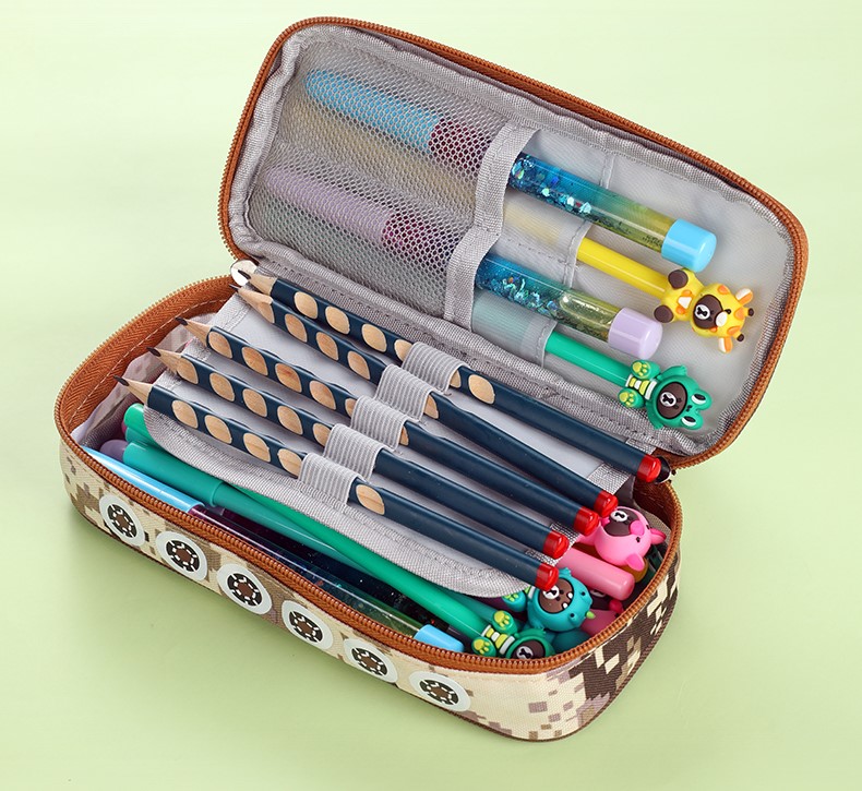 今霸坦克笔袋男大容量迷彩文具盒男小学生可爱铅笔盒多功能儿童文具袋