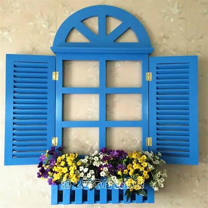 仿真假窗户挂饰2021房间窗户装饰挂饰悬挂遮挡创意户仿真木质假窗挂件
