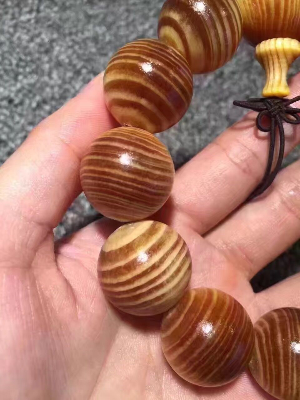 红松木手串琥珀木手串北沉香男红松木明子手串明丁佛珠透满油108颗