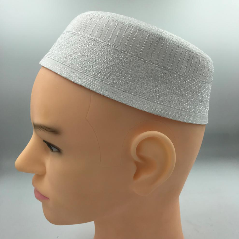 回男回族帽子男新款夏季回民沙特民族帽 木季云 纯白色 55号【图片