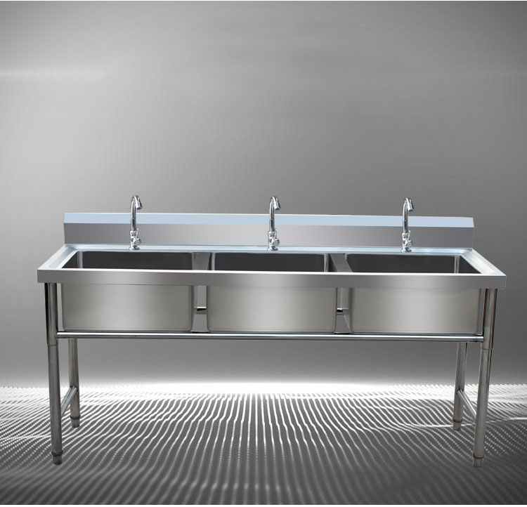 不锈钢水槽商用水池洗菜盆洗碗池双槽带架子平台厨房洗碗盆带水龙头