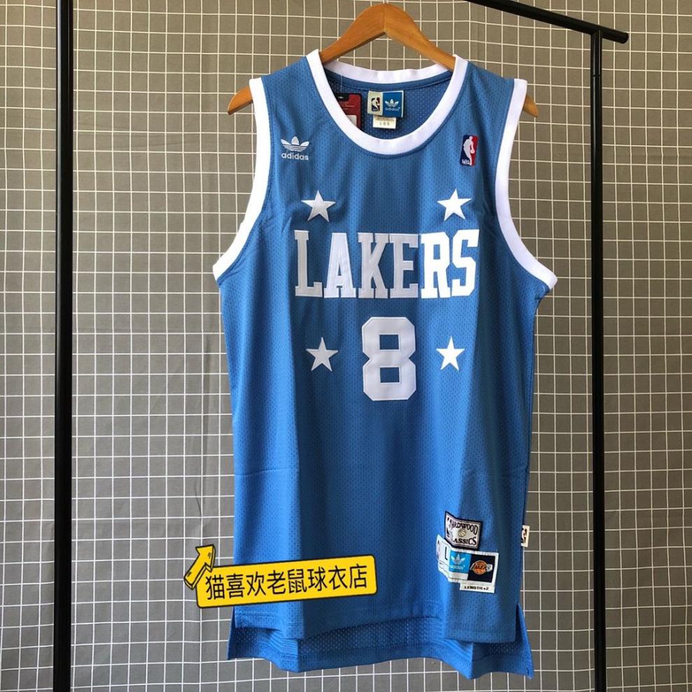 腾讯体育湖人队 8号la 四星浅蓝 网眼面料 刺绣球迷版球衣 6#los蓝色
