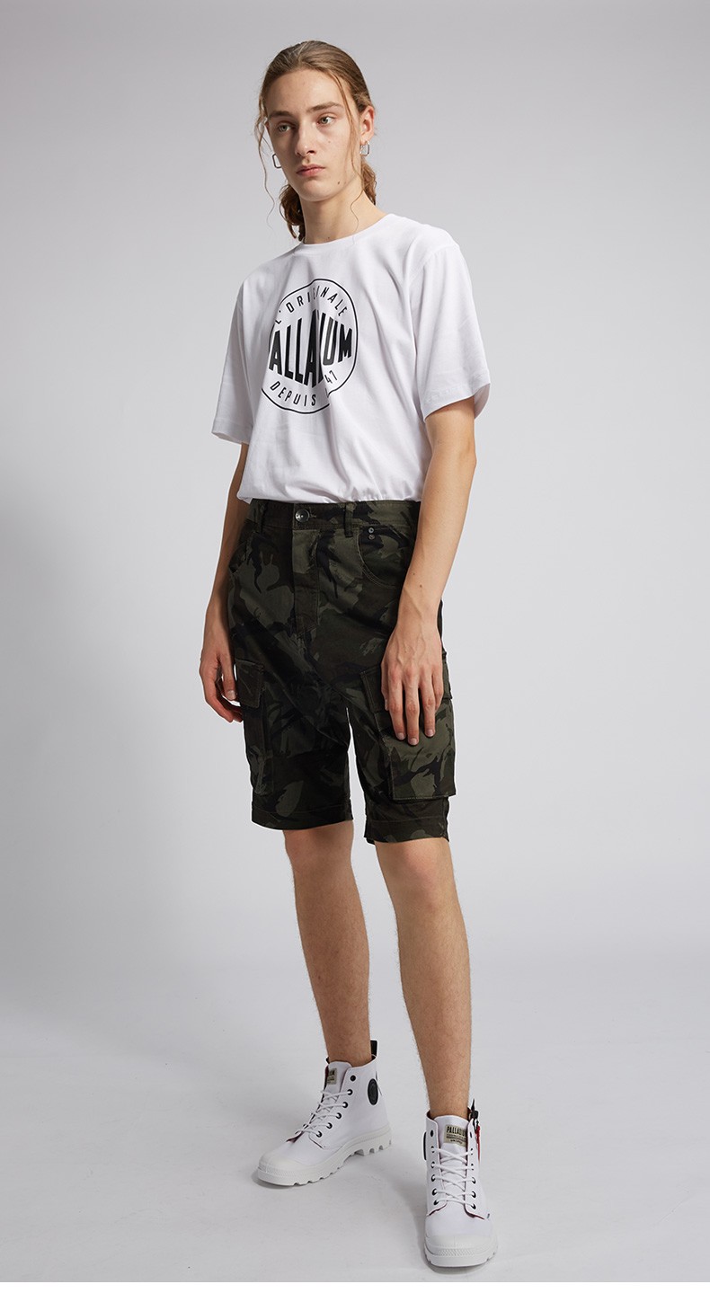 palladium帕拉丁休闲梭子短裤个性迷彩工装短款潮男夏绿色迷彩xl