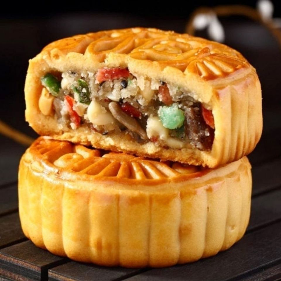 五仁月饼老式 老五仁大月饼广式老式传统手工月饼豆沙板栗多口味零食