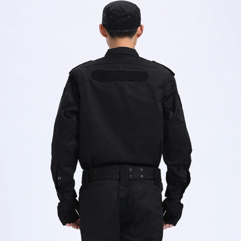 秋冬保安服高品质保安工作服套装男春秋冬保安制服加厚长袖特训服黑色