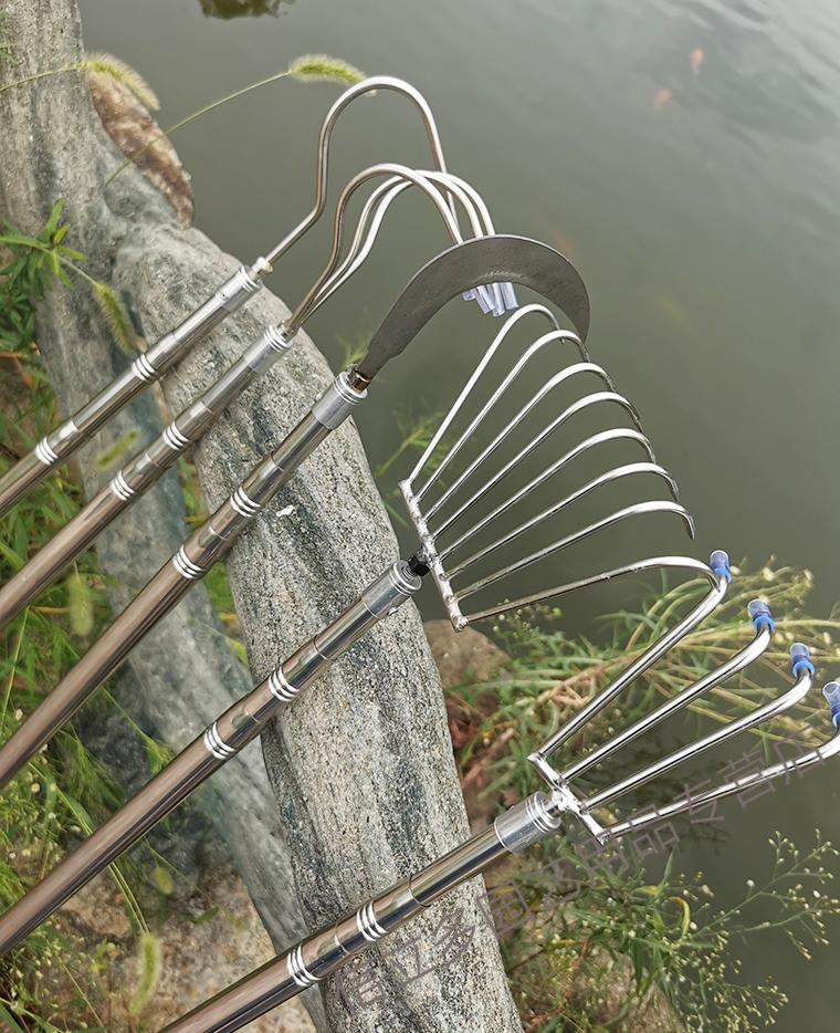 耙子农具除水草刀耙子捞水草钩三爪打捞拉草爪勾钓鱼搂草神器野钓装备