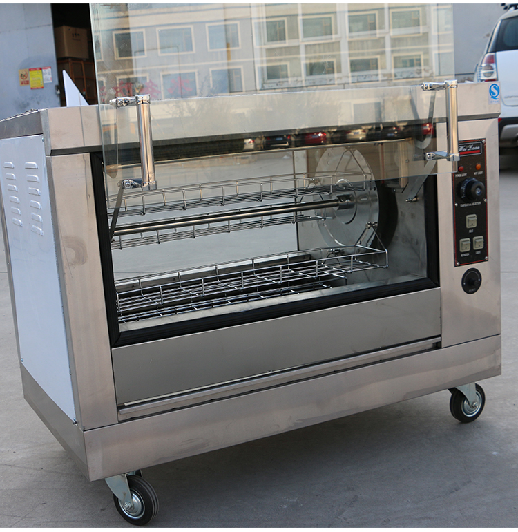 电烤鸡架烤箱商用旋转燃气烤鸡架子大容量卧式烤禽炉电热款hs2781盘