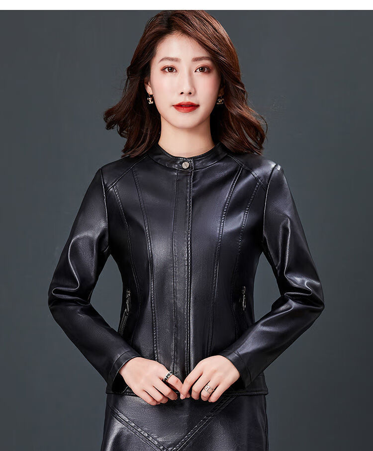 品牌2020春秋新款海宁真皮皮衣女士短款绵羊皮韩版修身显瘦立领小外套