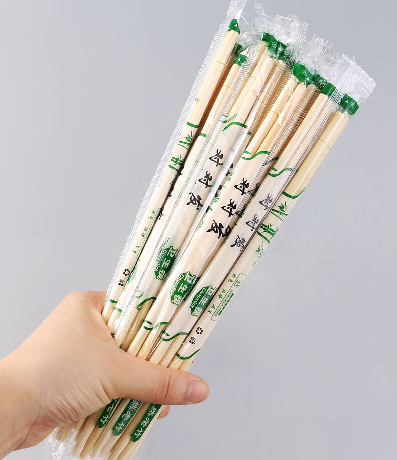 一次性筷子批发外卖早快餐饭店卫生碗筷商用家用结婚宴席竹筷粗60mm长