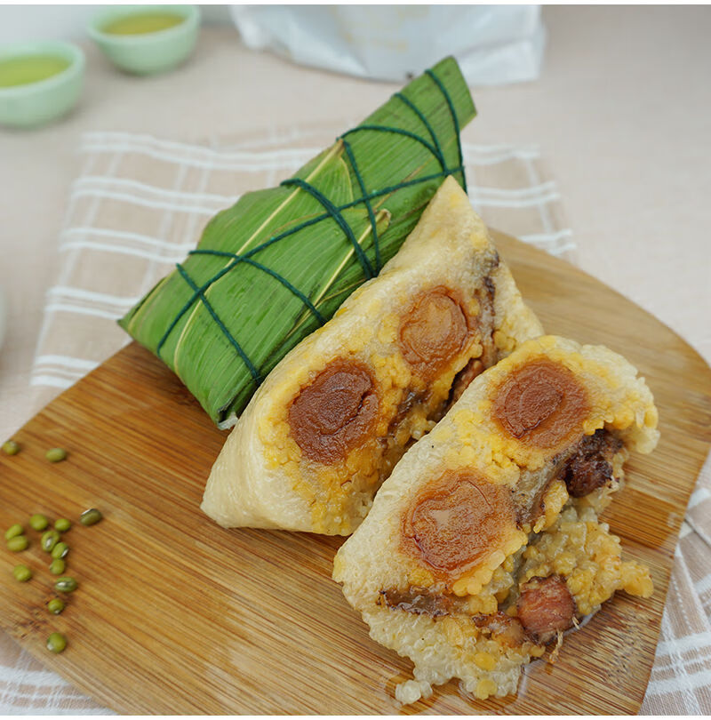 广东江门特产新鲜农家手工风味五花肉蛋黄绿豆香粽多种口味双蛋黄