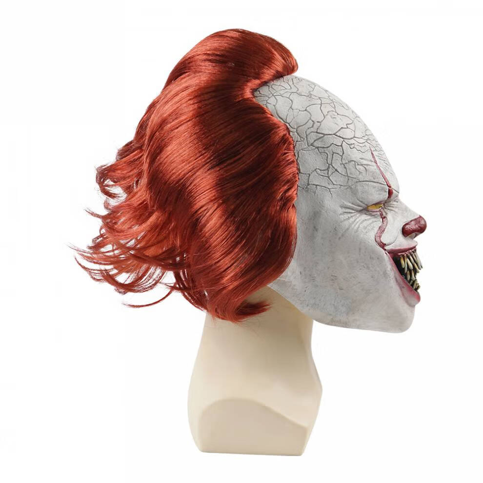 万圣节商超装饰礼物 美国吓人故事小丑回魂发光乳胶面具头套万圣节