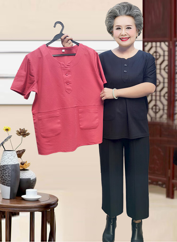 胖夫人女装加肥加大码中年妇女肥胖女性衣服200斤夏季胖妈妈老奶奶装