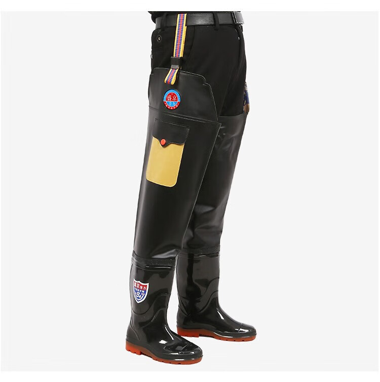 专卖【捡漏】水鞋男款长筒过膝下水裤加长黑色雨靴防水防滑钓鱼雨鞋超