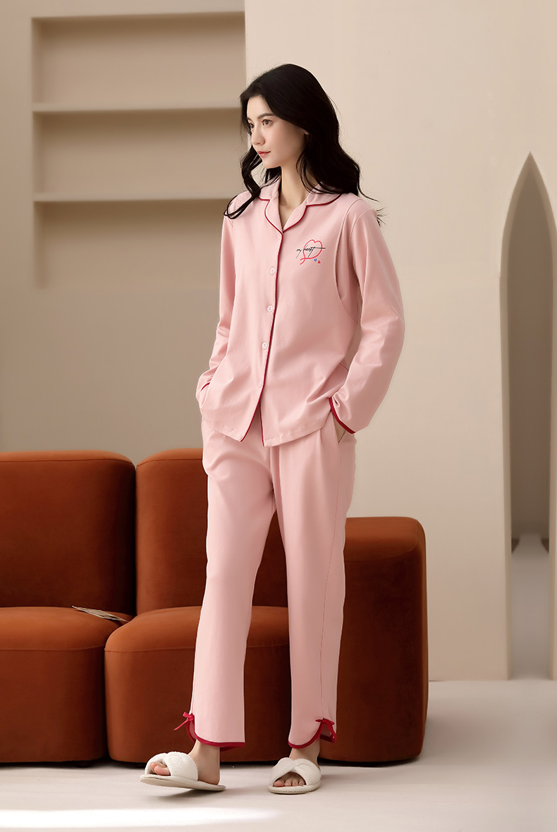 南极人睡衣女纯棉涤春秋夏季短袖长裤新品睡衣女士大码睡衣开衫可外穿