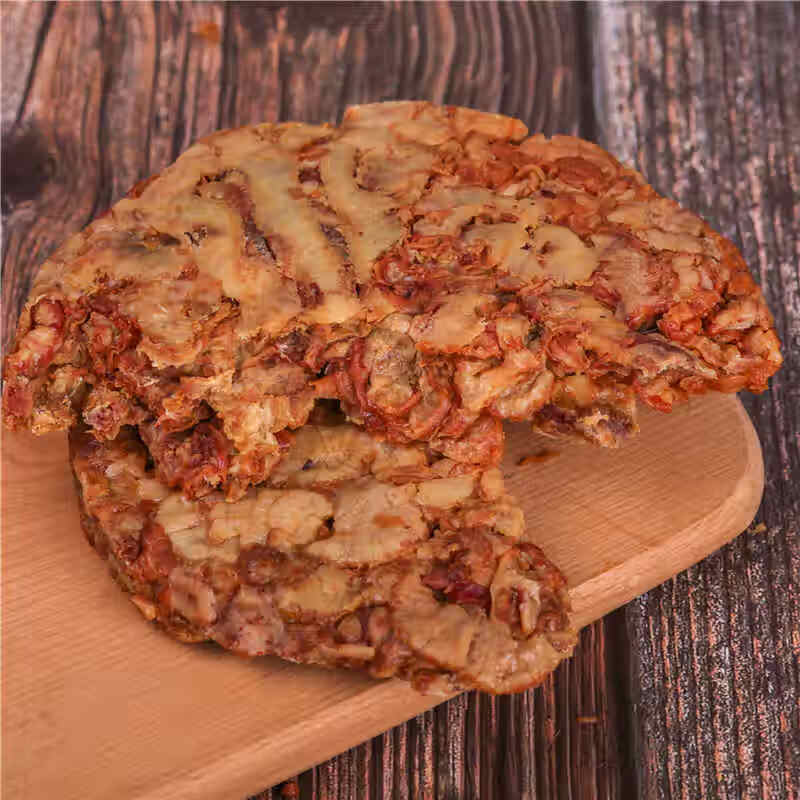 岛城鹏程脂渣青岛特产猪油粕油滋了油梭子围心肉250g真空包装花脂肉压