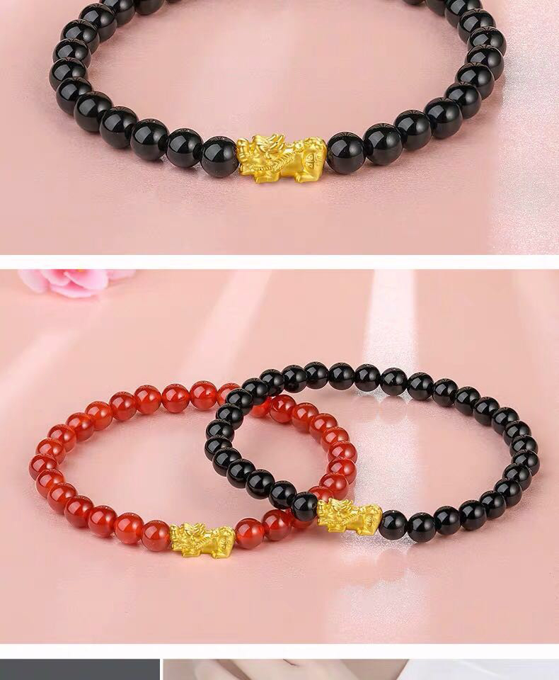 老凤祥款式黄金貔貅手链女皮丘转运珠本命年足金999男女情侣款1貔貅