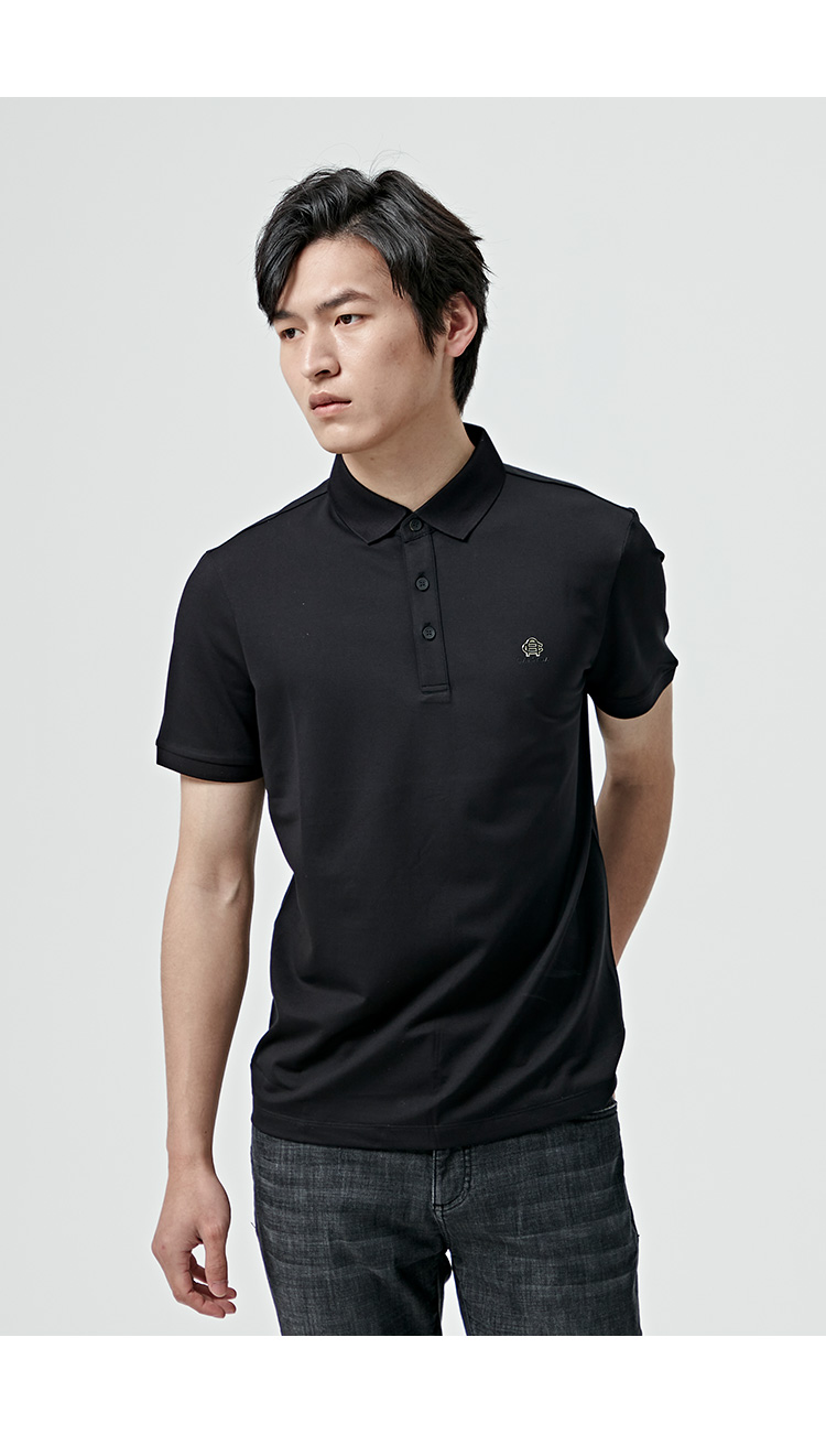 透气冰爽carsyda珈仕达轻奢设计师男装易打理新款干爽透气polo衫浅蓝