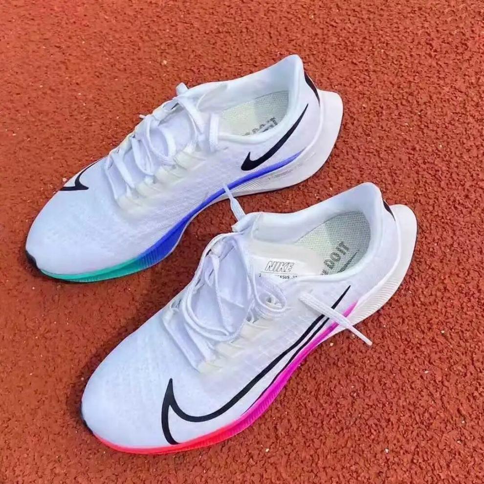 跑步鞋男女飞马37zoom白彩虹跑鞋莆田38代登月运动跑步鞋白彩虹41